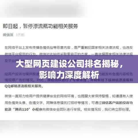 大型网页建设公司排名揭秘，影响力深度解析