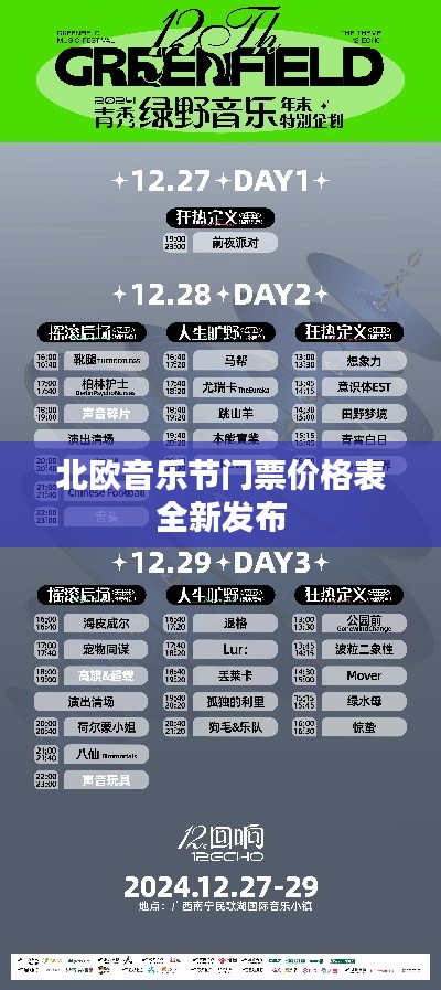 北欧音乐节门票价格表全新发布