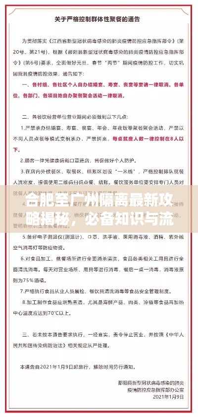 合肥至广州隔离最新攻略揭秘，必备知识与流程全解析