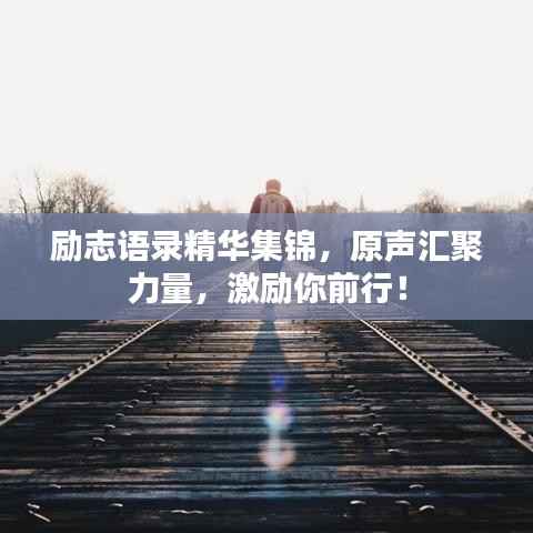 励志语录精华集锦，原声汇聚力量，激励你前行！