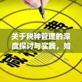 关于税种管理的深度探讨与实践，如何有效落实管理举措？