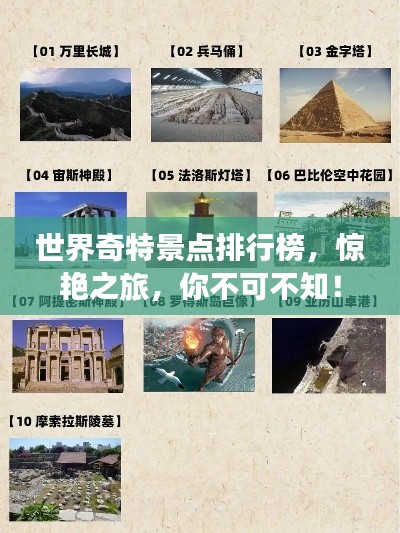 世界奇特景点排行榜,惊艳之旅,你不可不知!