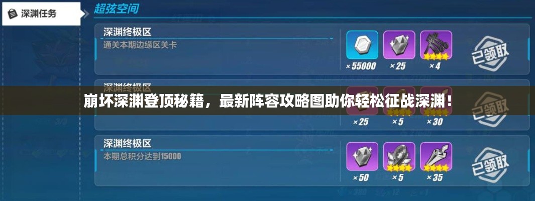 崩坏深渊登顶秘籍，最新阵容攻略图助你轻松征战深渊！