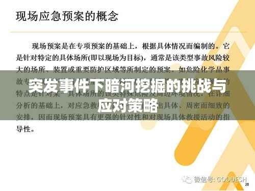 突发事件下暗河挖掘的挑战与应对策略